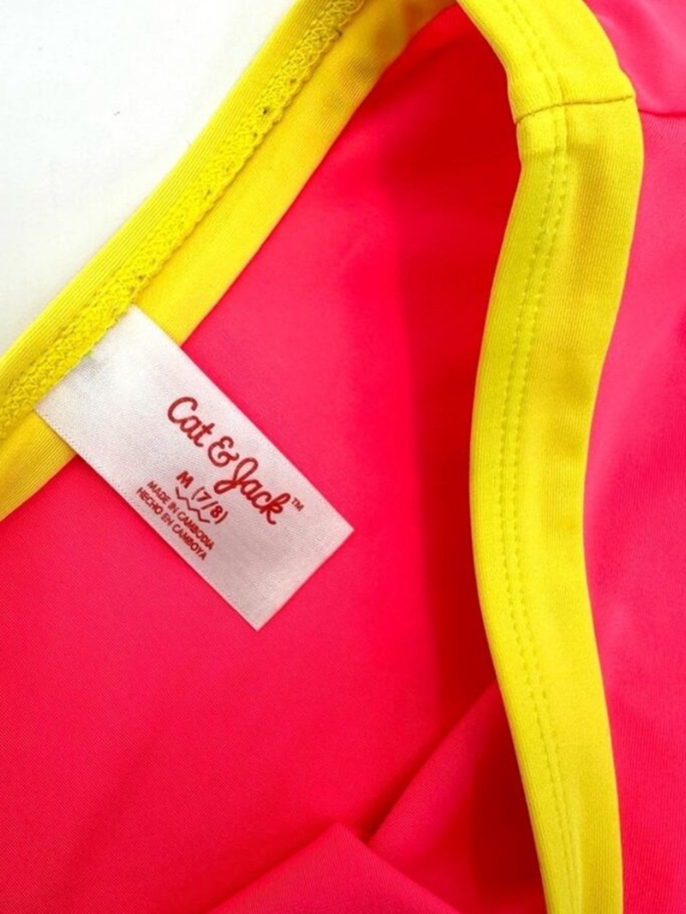 Cat & Jack lemon one piece swim suit with matching skirt Size M 7/8 - Picture 3 of 8
